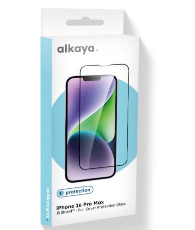 alkaya A Shield näytön suojalasi 3D Full Cover iPhone 16 Pro Max, läpinäkyvä