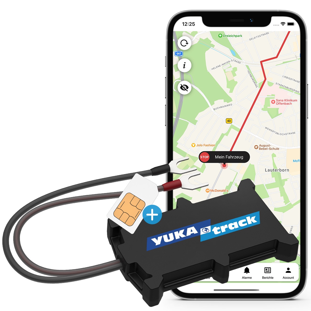 YUKAtrack easyWire AIO AIO GPS Car Tracker 2G sis. SIM-päivämäärä Flat
