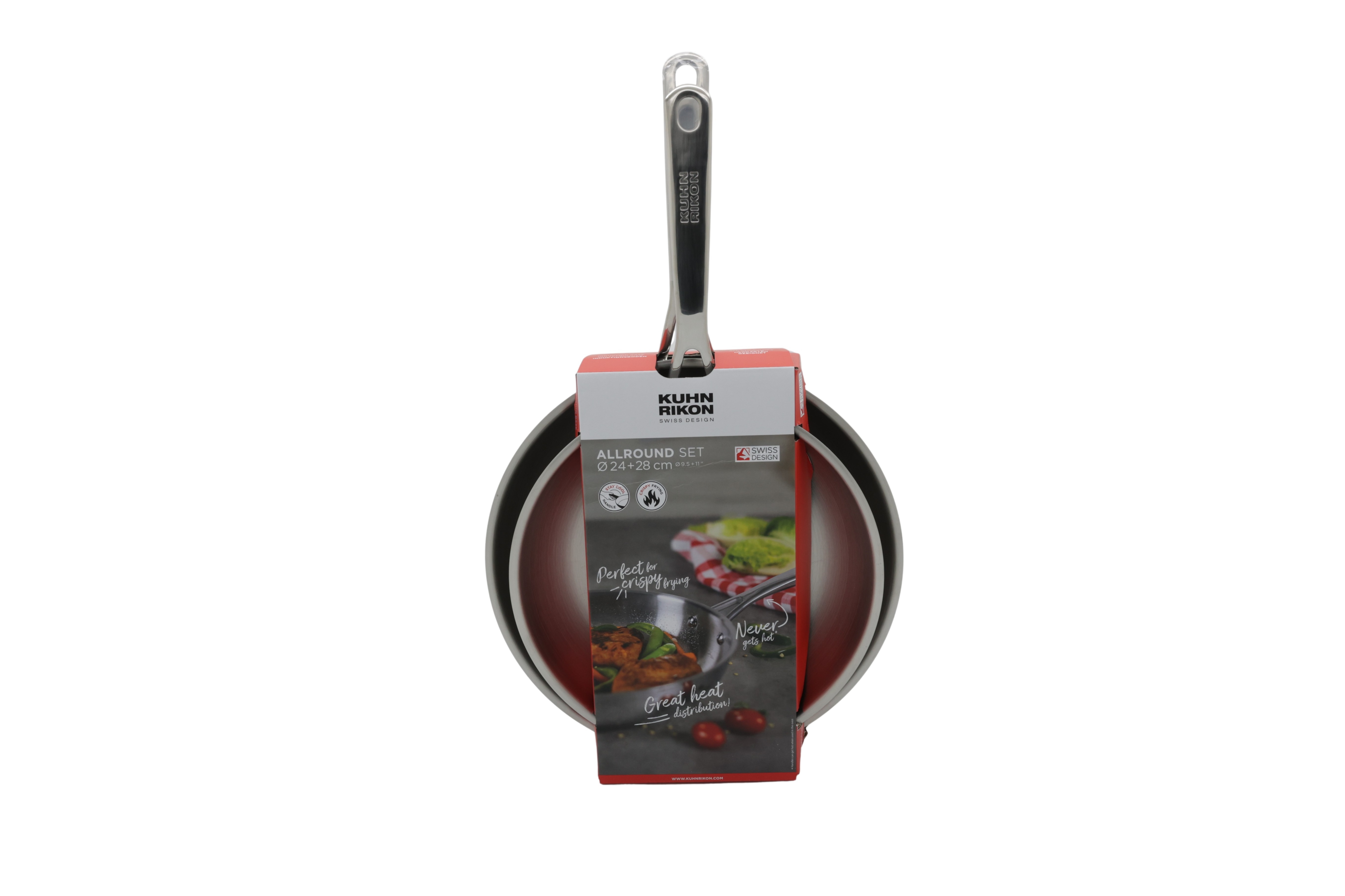 Kuhn Rikon ALLROUND -paistinpannusetti, pinnoittamaton, halkaisija 24 ja 28 cm