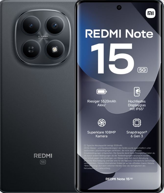 Xiaomi Redmi Note 15 5G 256GB musta