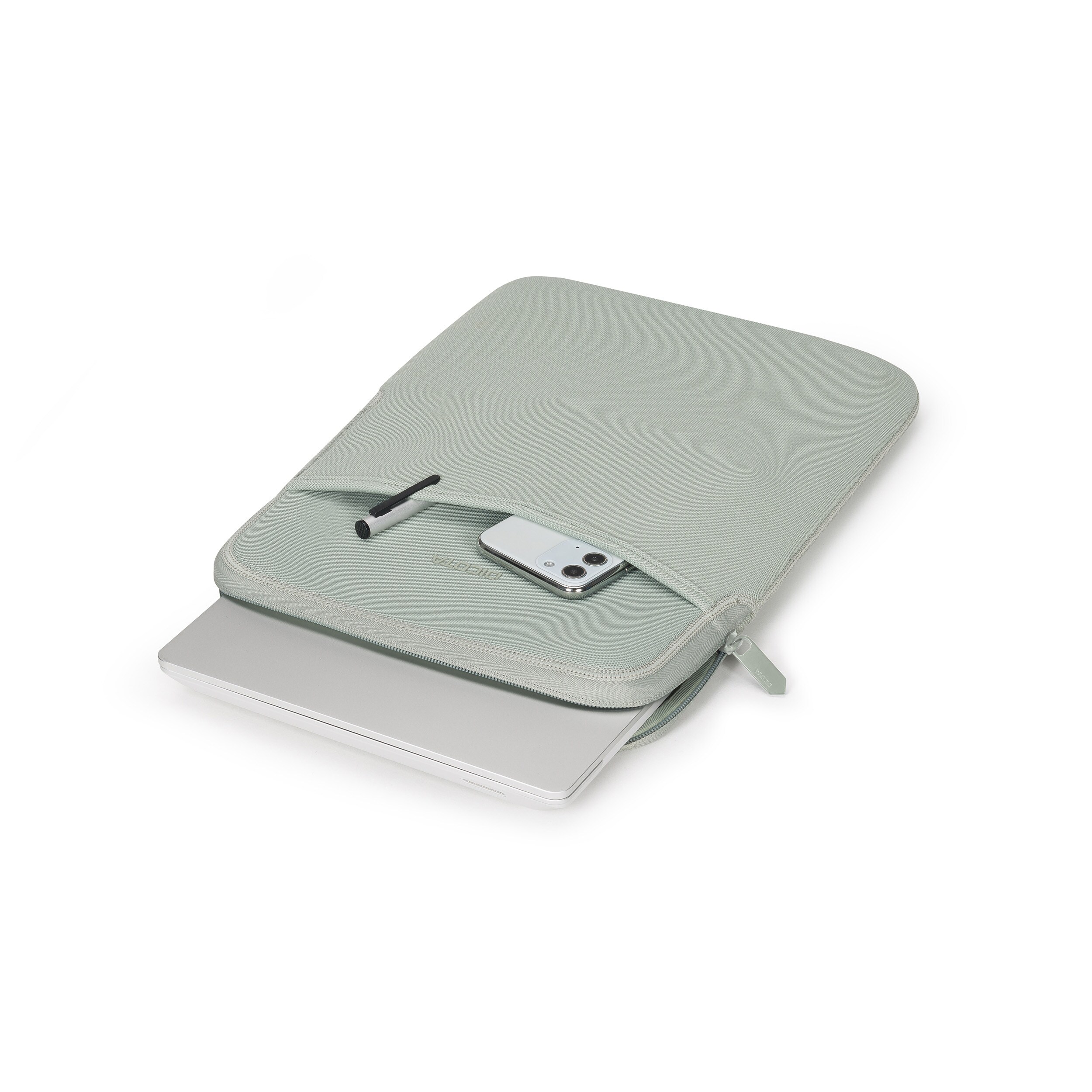 Dicota Sleeve Eco SLIM M -kotelo Microsoft Surface Laptopille, Sage-hopea