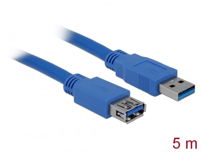 Delock jatkojohto USB 3.0 Type-A uros > USB 3.0 Type-A naaras 5 m sininen