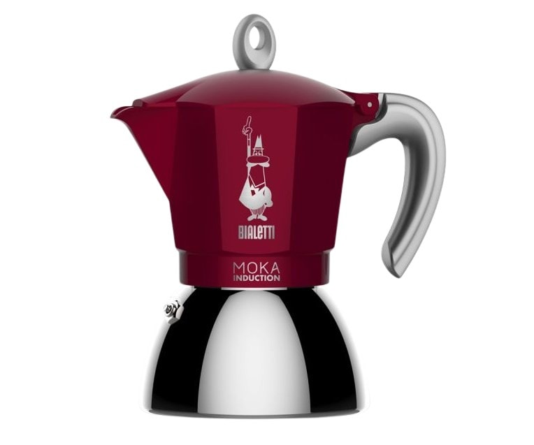 Bialetti Moka induktio, punainen, espressokeitin 4 kuppiin 4 kuppiin