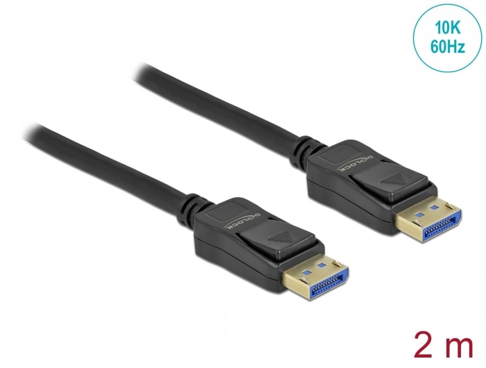 Delock DisplayPort-kaapeli 10K 60 Hz 54 Gbps muovikotelo 2 m