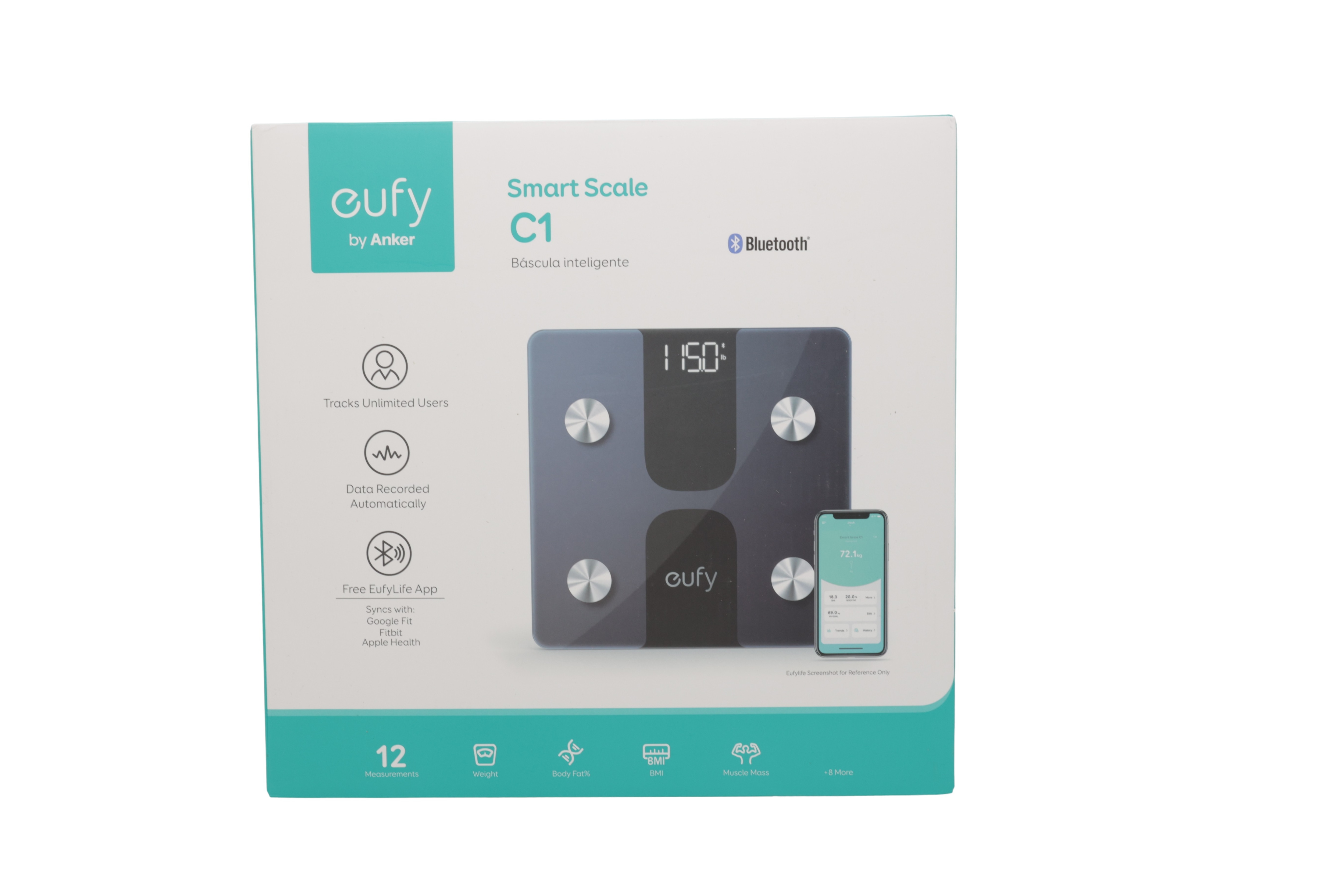 eufy Smart Scale C1 henkilökohtainen vaaka, kehon rasva-asteikko Bluetoothilla