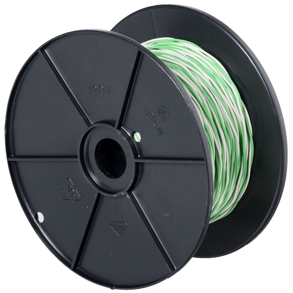 CobiNet kytkentäjohto YV 2x0,6/1,1 valkoinen/vihreä, 100 m