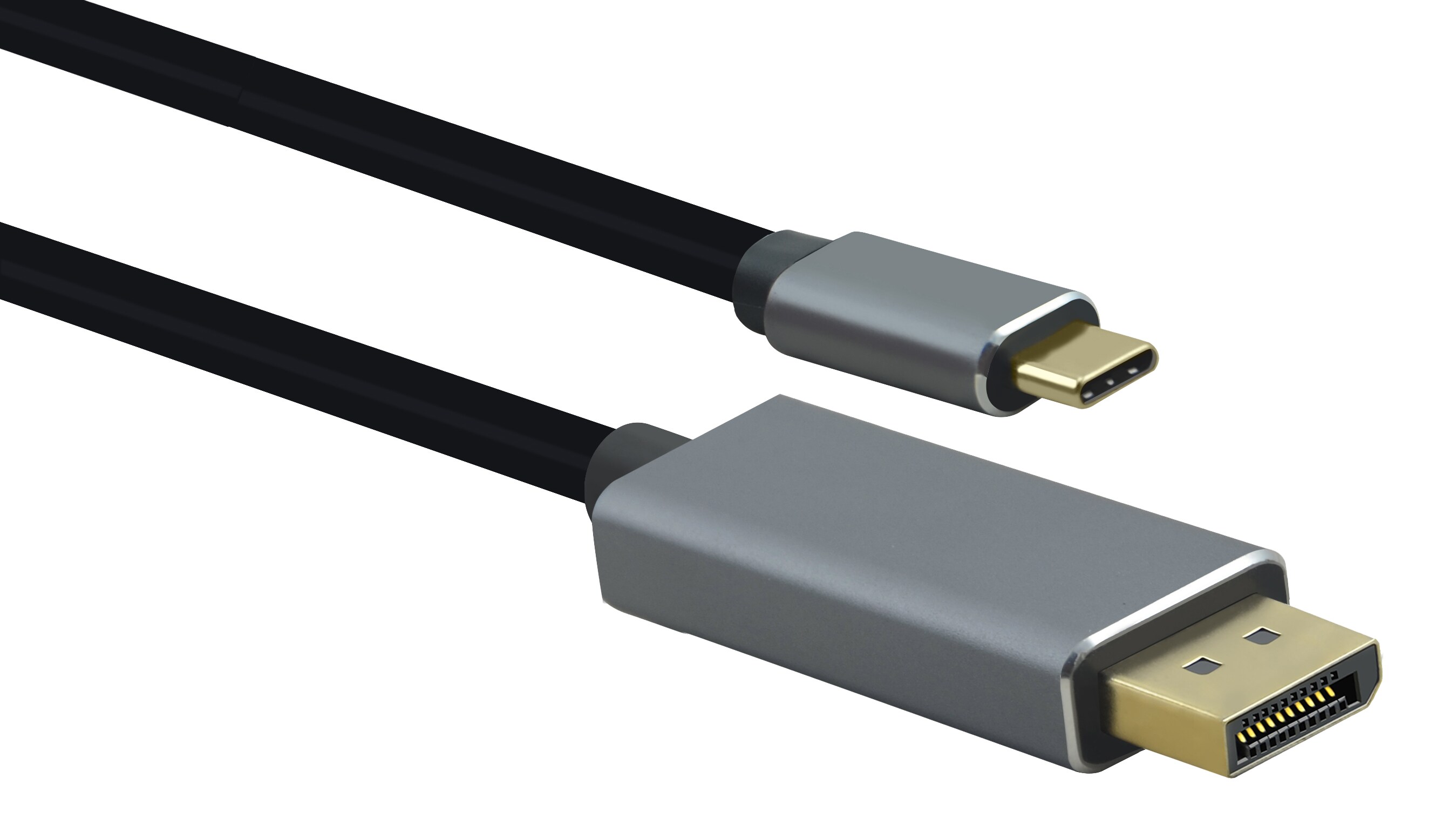 helos liitäntäkaapeli, USB 3.1 Type-C St./DisplayPort St, PREMIUM, 1.8m, musta