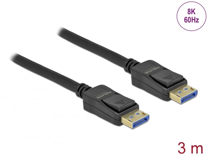 Delock DisplayPort-kaapeli 10K 60 Hz 54 Gbps 3 m 3 m 3 m