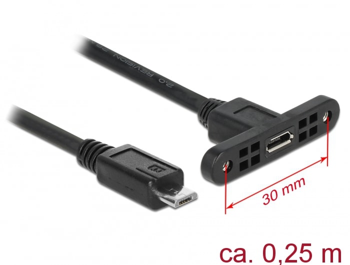 Delock-kaapeli USB 2.0 Micro-B naaras asennusta varten > USB 2.0 mikrofoni