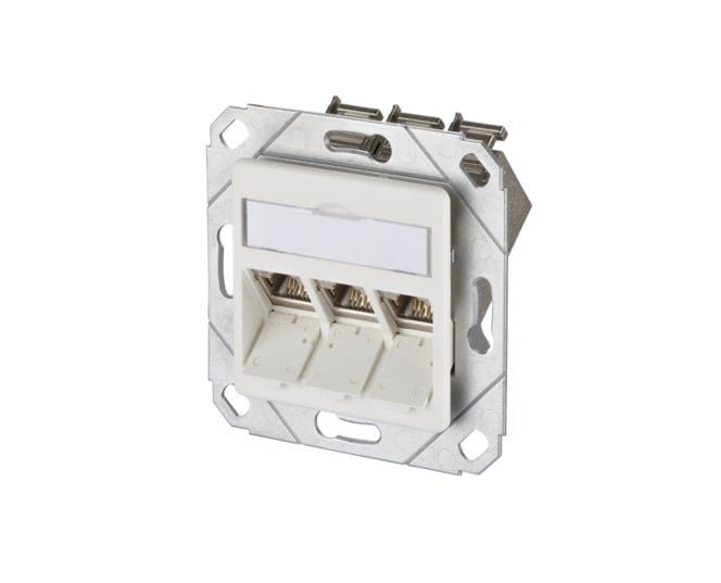 METZ CONNECT E-DAT moduuli 3 porttia UPk Cat.6A, puhtaan valkoinen