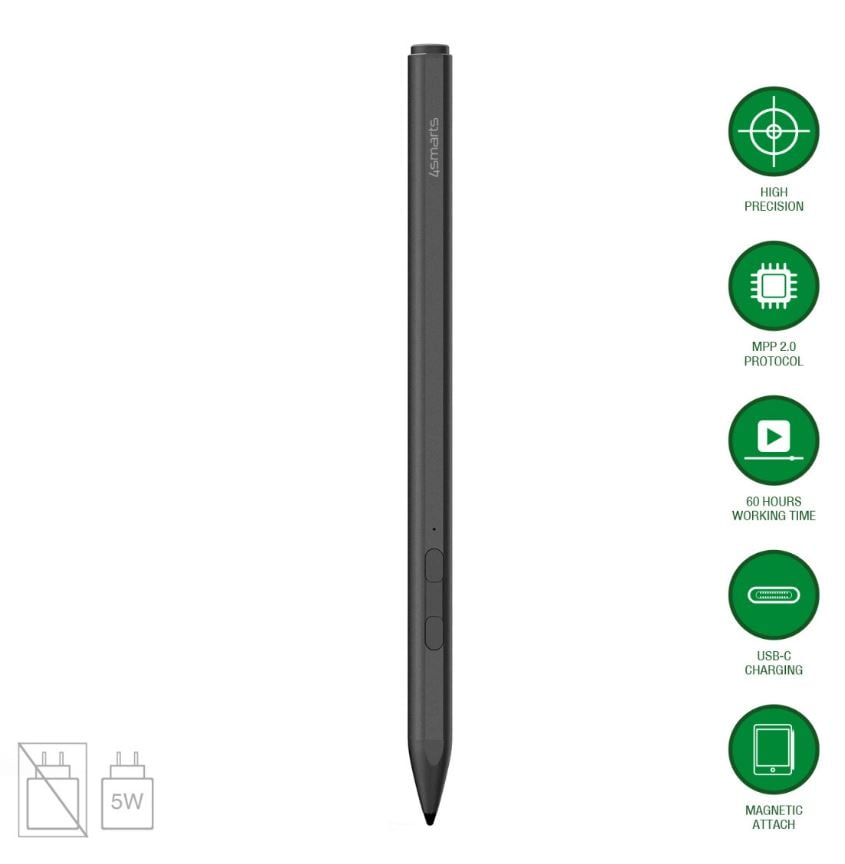 4smarts Aktiivinen kynä MPP Surfaceen, musta