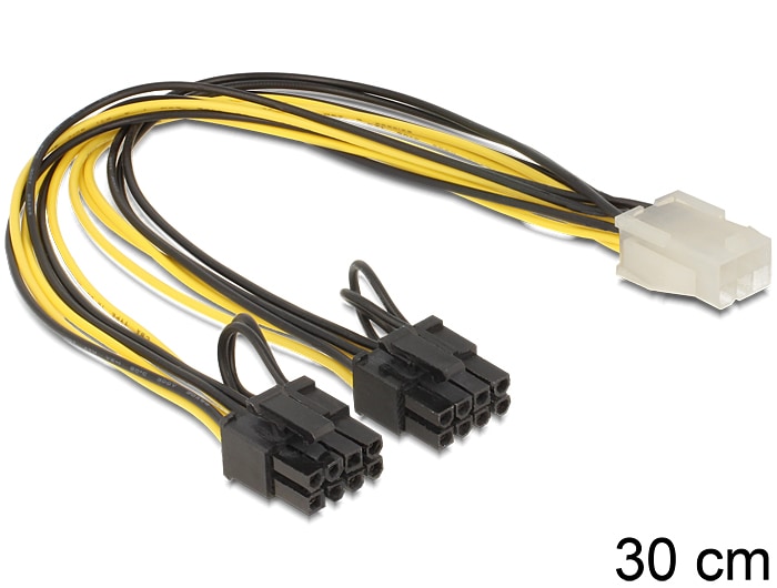 Delock-kaapeli PCI Express -virtalähde 6-nastainen naaras > 2 x 8-nastainen uros