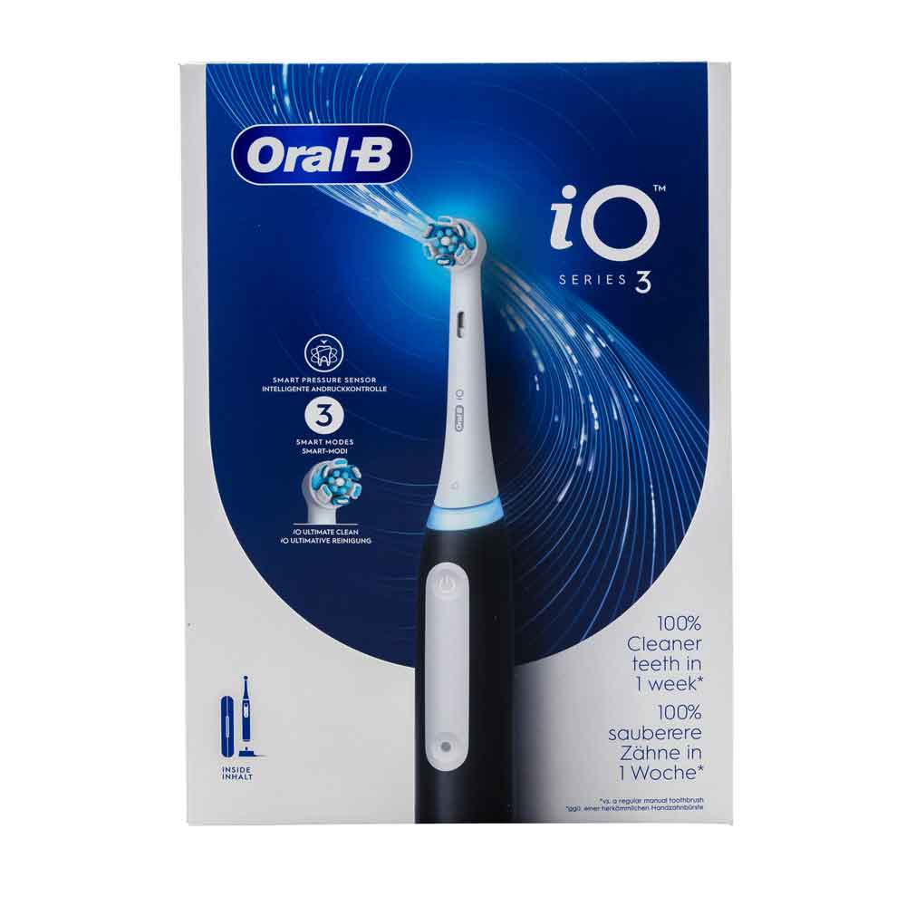 Braun Oral-B iO Series 3 Matt Black -sähköhammasharja matkakotelolla