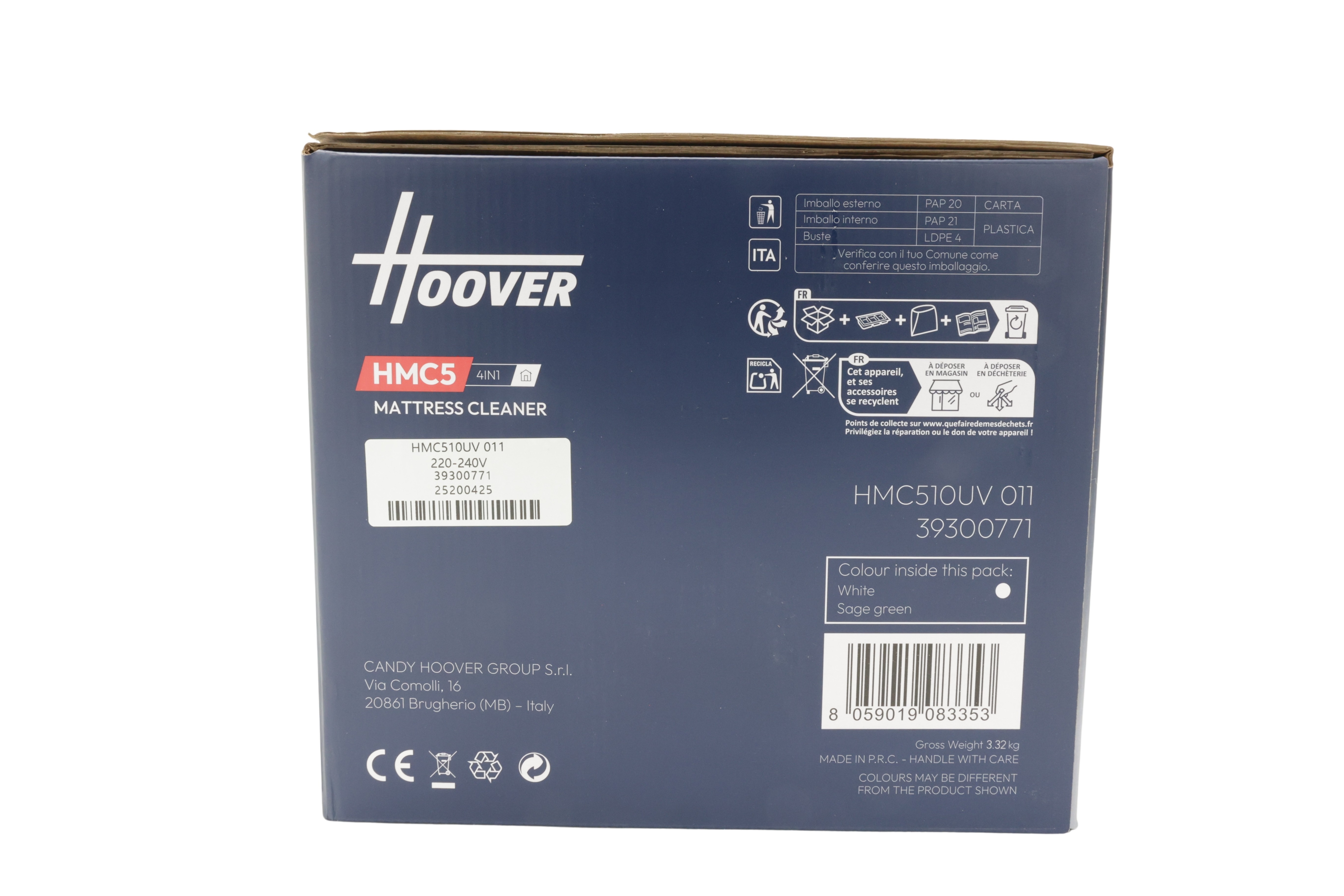 Hoover HMC510UV011 Patjan käsin imurointi / patjanpuhdistin
