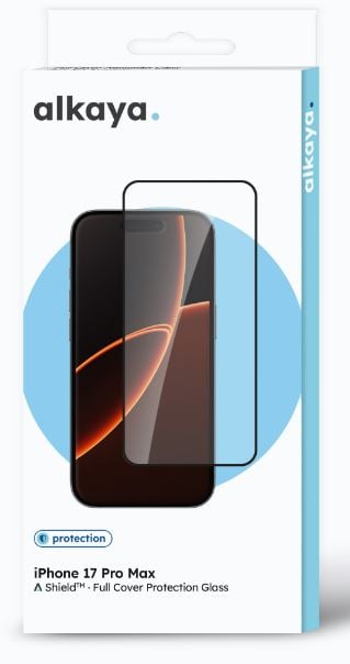 alkaya A Shield suojalasi 3D Full Cover,iPhone 17Pro Max, läpinäkyvä, läpinäkyvä, läpinäkyvä