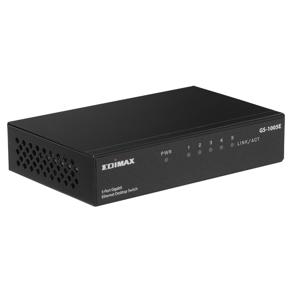 Edimax GS-1005E Gigabit Ethernet -pöytäkytkin, 5 porttia, metallikotelo