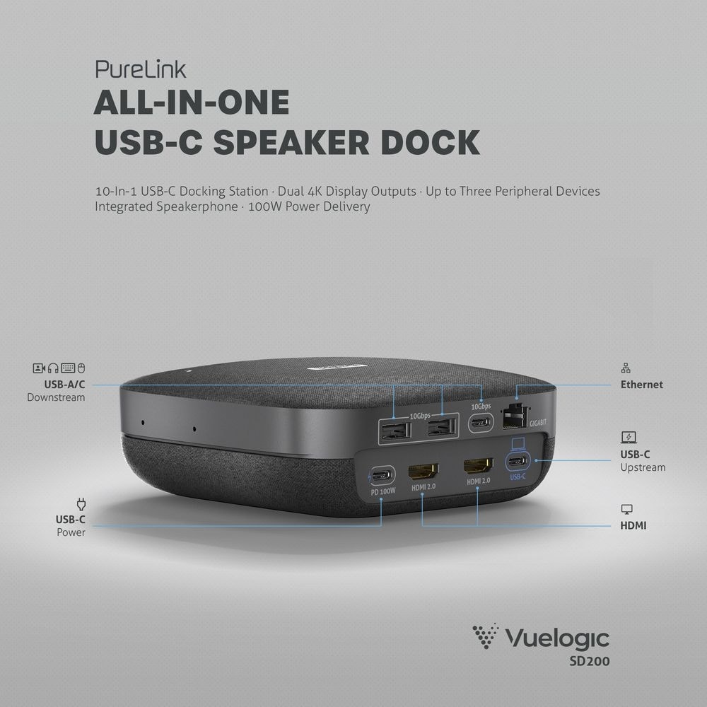 PureLink Vuelogic telakointiasema - 10-in-1 USB-C-kaiutintelakkaa