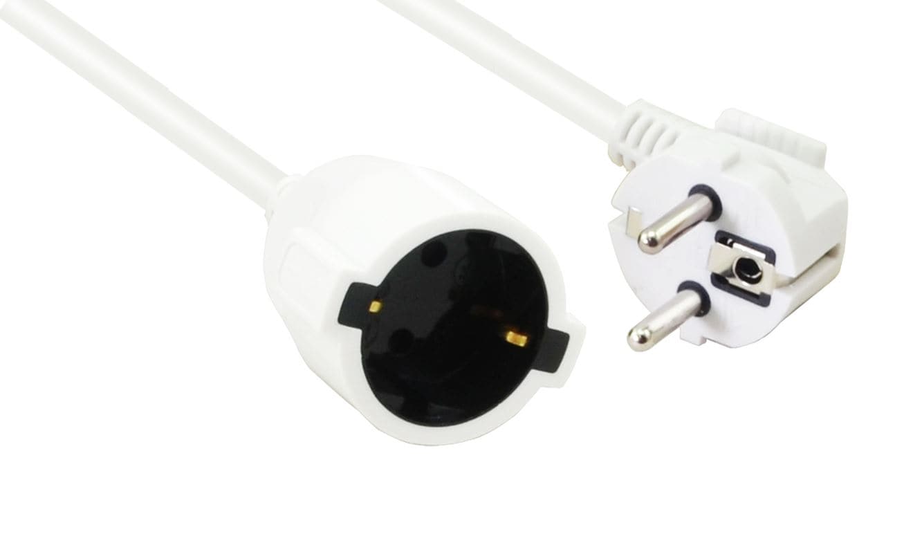 helos maadoituskontaktin jatkojohto, 3-nastainen, valkoinen, 10.0m