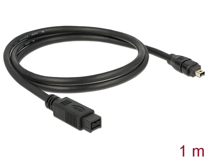 Delock FireWire-kaapeli 9-nastainen uros 4-nastaiseen urokseen, 1 m