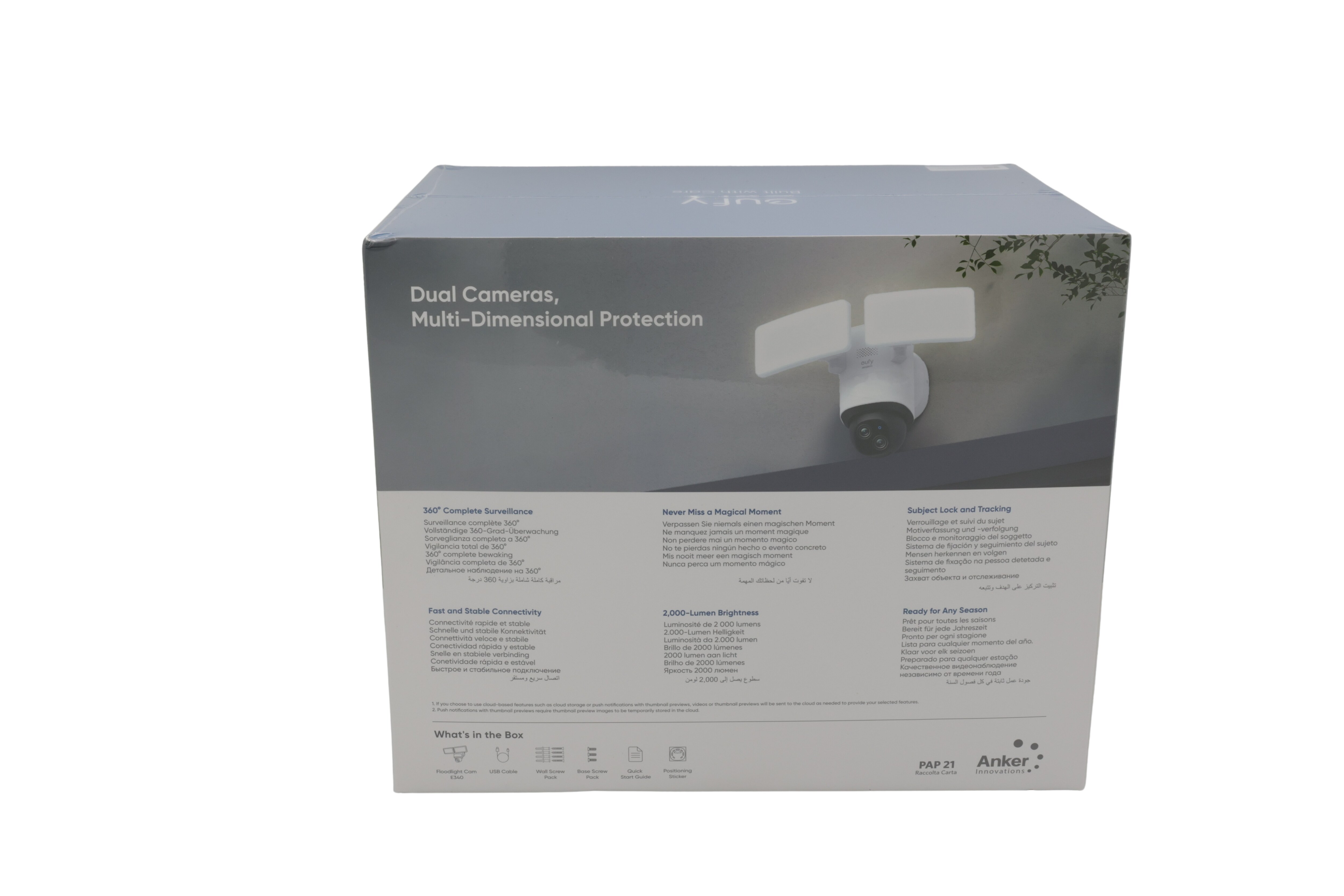 eufy Edge 2 -valonheitin Cam E340 T8425321 Valkoinen
