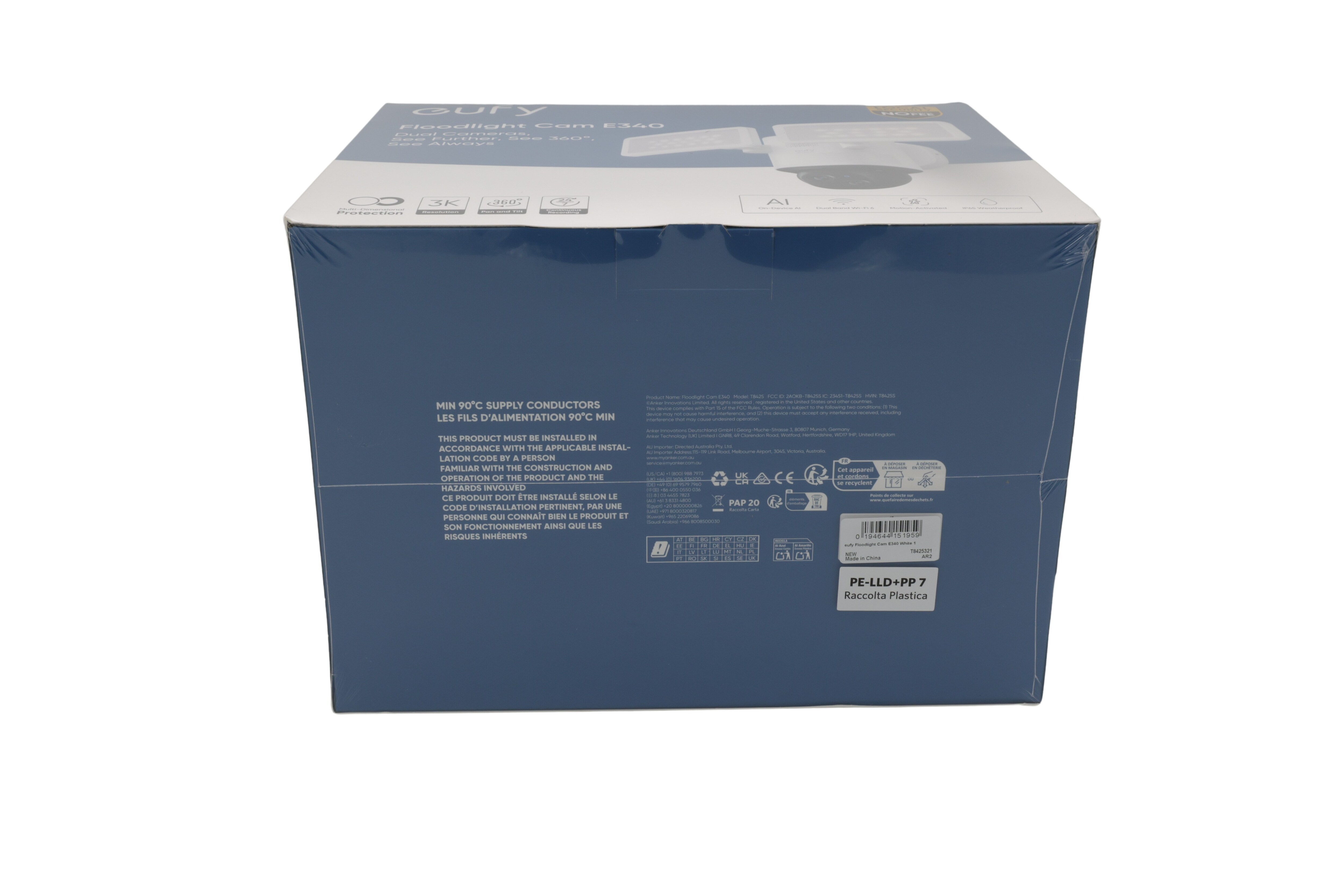 eufy Edge 2 -valonheitin Cam E340 T8425321 Valkoinen