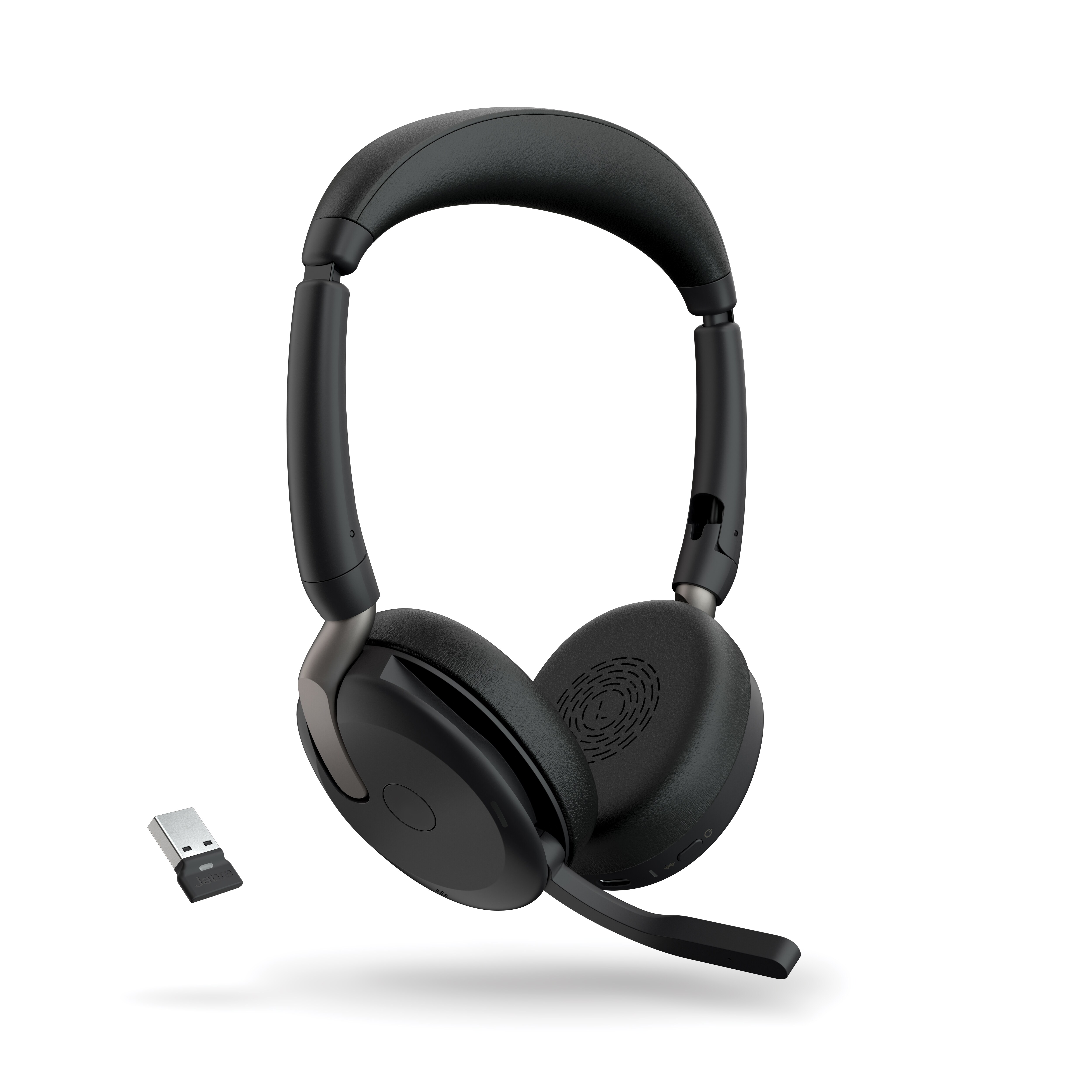 Jabra Evolve2 65 Flex UC Stereo Link380a:lla varustettuna
