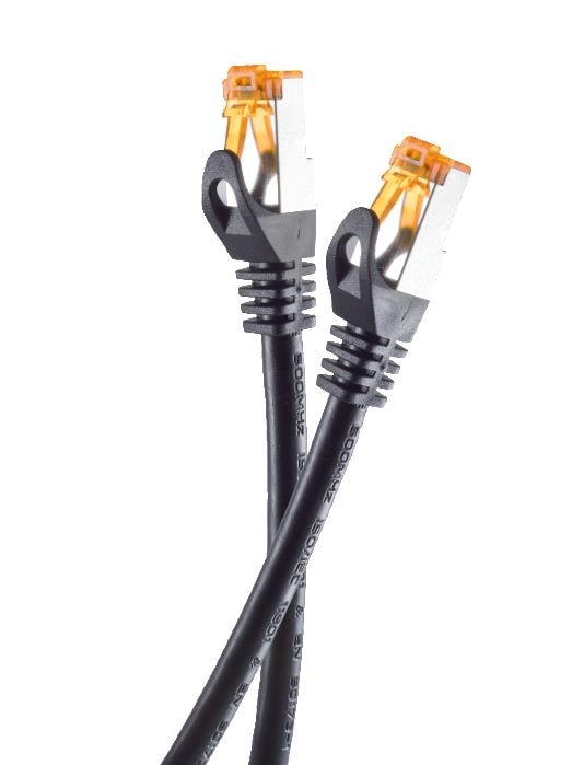helos patch-kaapeli Cat 6a Outdoor RJ45 musta 7.5m AWG26/1