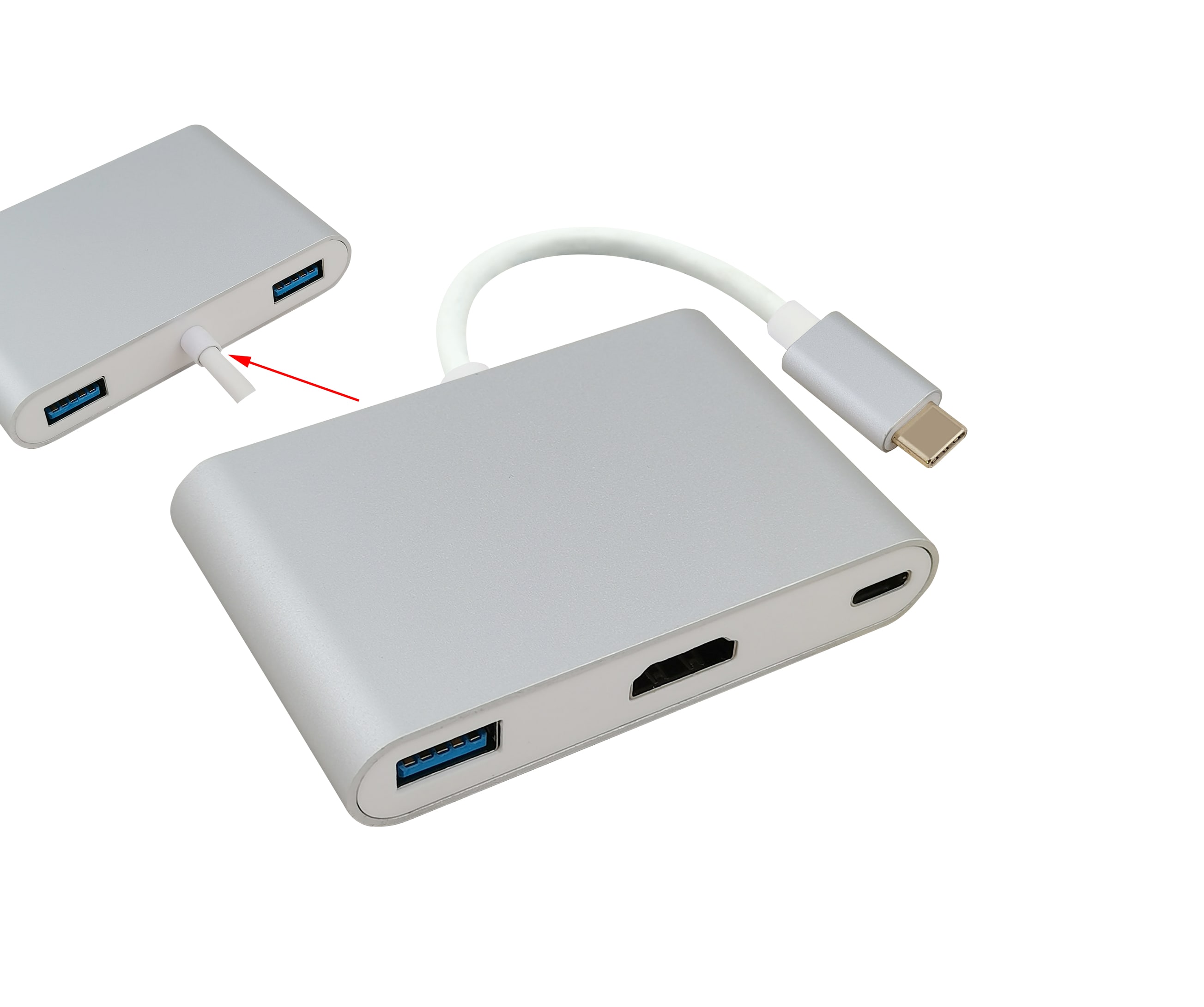 helos telakointiasema, USB 3.1 Type-C St/3xUSB/HDMI/Type-C Bu, PREMIUM 4K, hopea