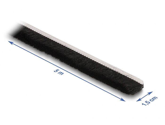 Delock harjalista itseliimautuva 15 mm - pituus 5 m musta