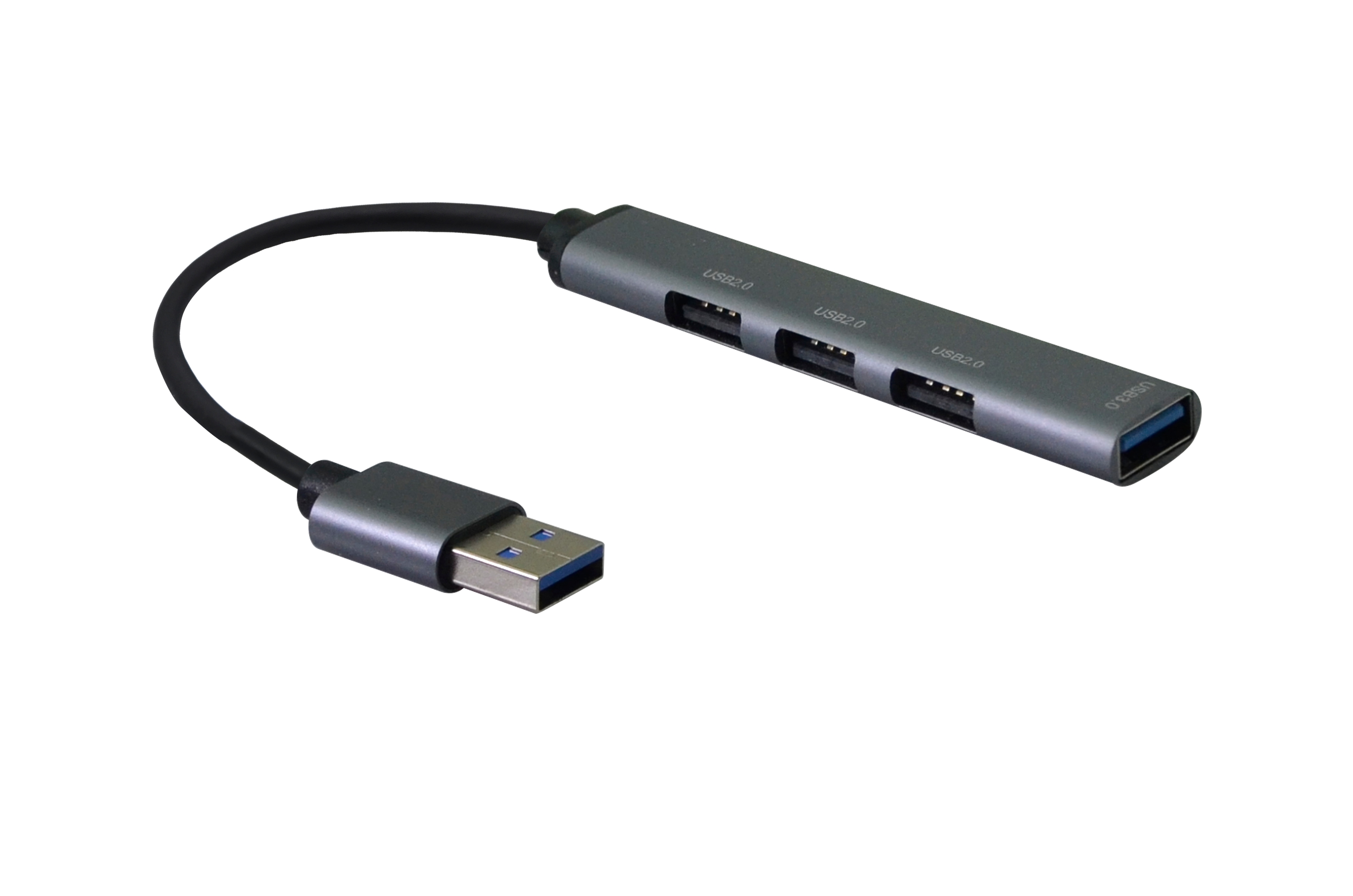 helos HUB, 4in1 USB-A 3.0 uros / 3x USB-A 2.0 naaras 1x USB-A 3.0 naaras, avaruusharmaa