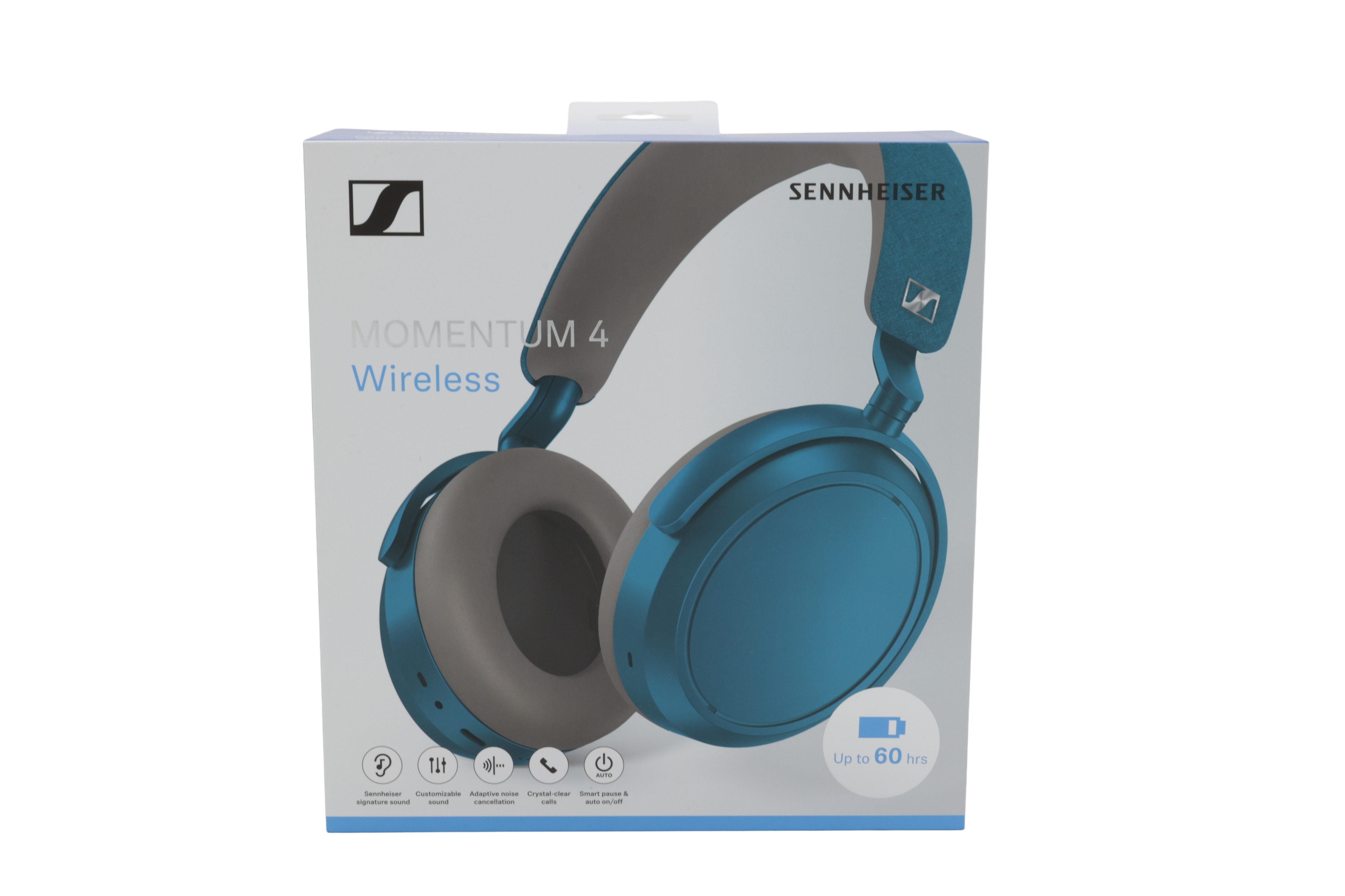 Sennheiser MOMENTUM 4 long tone tealinvärinen ääni
