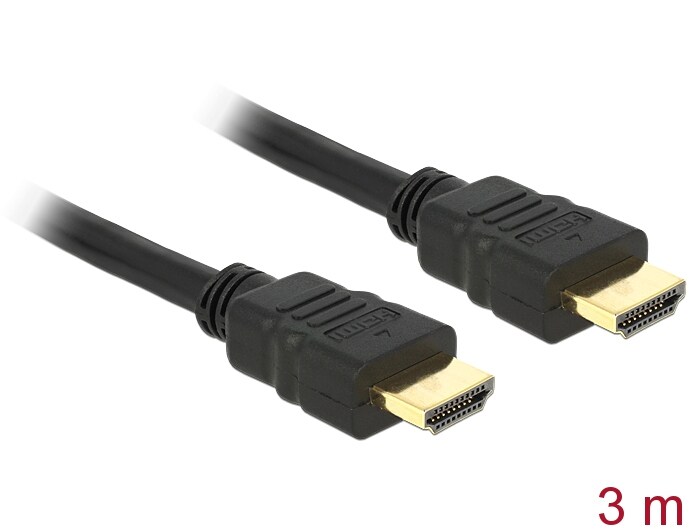 Delock-kaapeli High Speed HDMI kyllä Ethernet HDMI A uros > HDMI A uros 4K 3 m 3 m 3 m