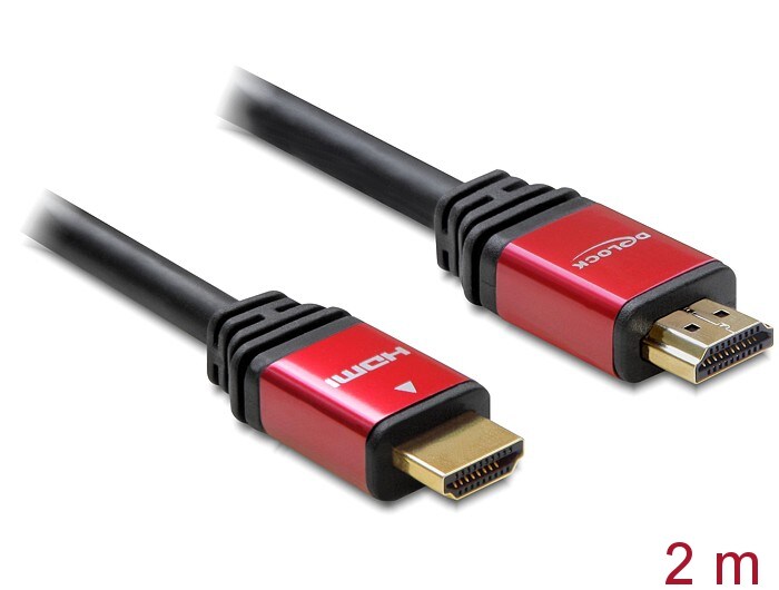 Delock-kaapeli High Speed HDMI, HDMI A uros > HDMI A uros 2 m