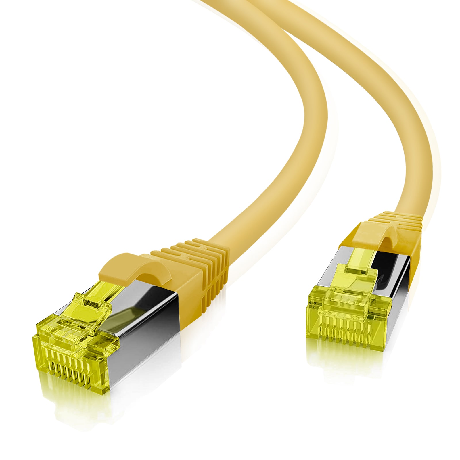 helos patch-kaapeli Cat 6a S/FTP RJ45 keltainen 1m AWG26/7 LSZH GHMT