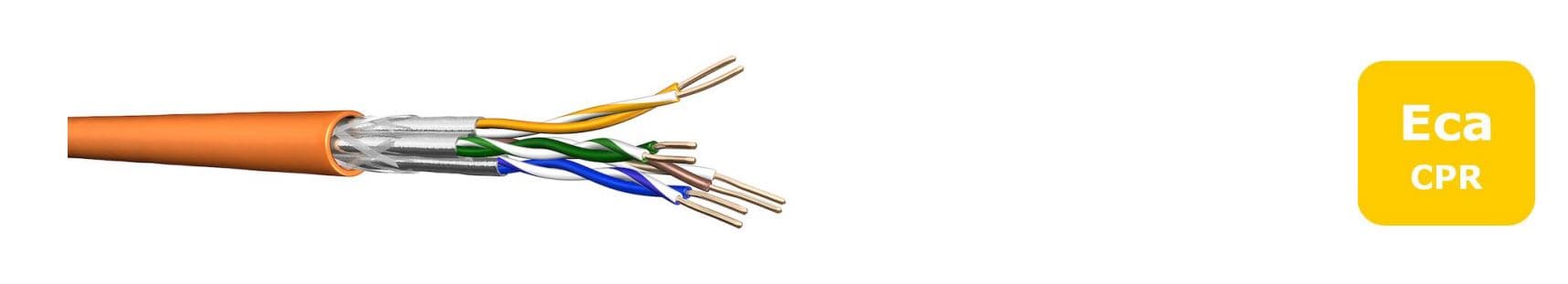 Draka asennuskaapeli UC900 HS23, Cat 7, S/FTP, PiMF, oranssi, 100 m rengasrengas