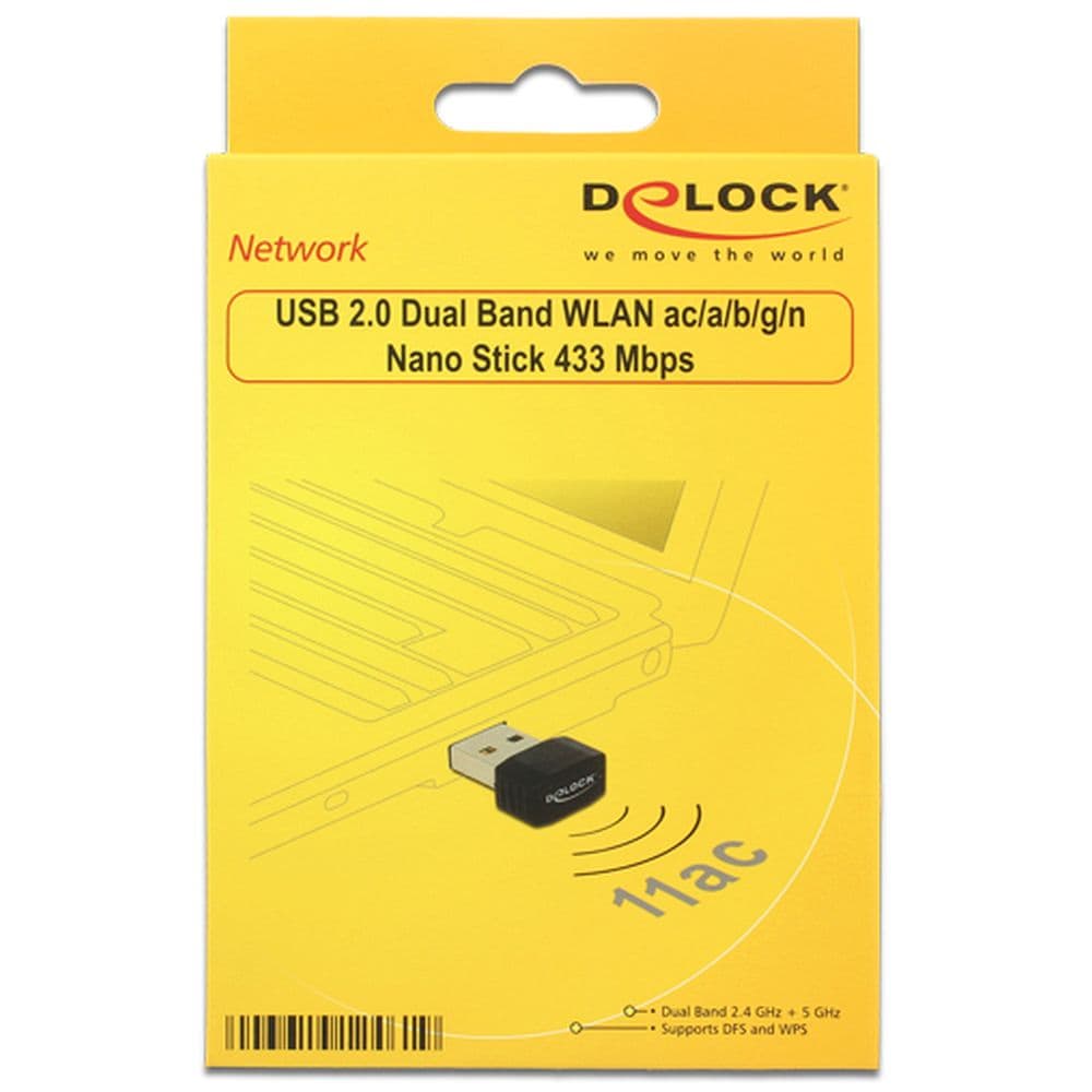 Delock WLAN USB 2.0 Stick Nano Dualband 2.4/5 GHz WLAN AC 433