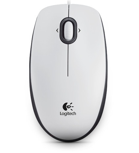 Logitech B100 optinen USB-hiiri - pitkäaikainen - valkoinen