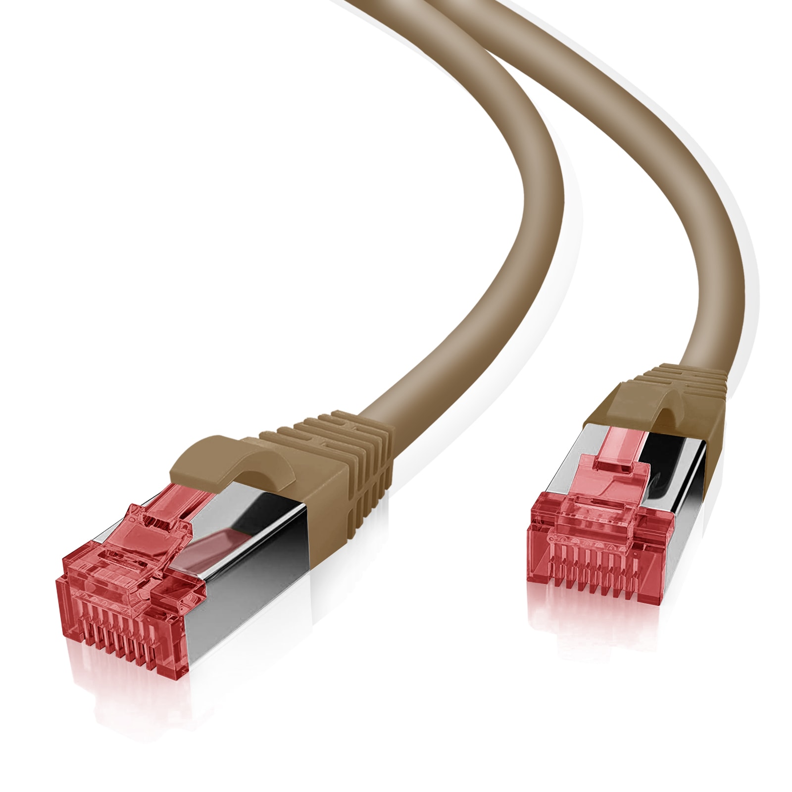 helos patch-capeli Cat 6 S/FTP RJ45 braun 3m AWG27/7 LSZH GHMT