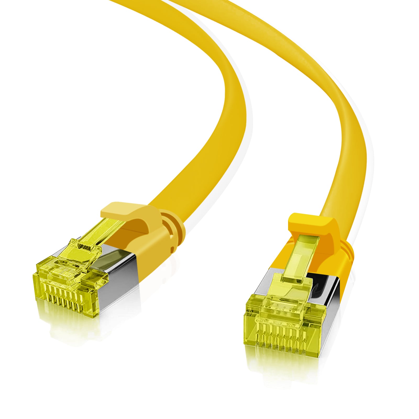 helos patch-kaapeli Cat 6a Ultraflat U/FTP RJ45 keltainen 5m AWG32