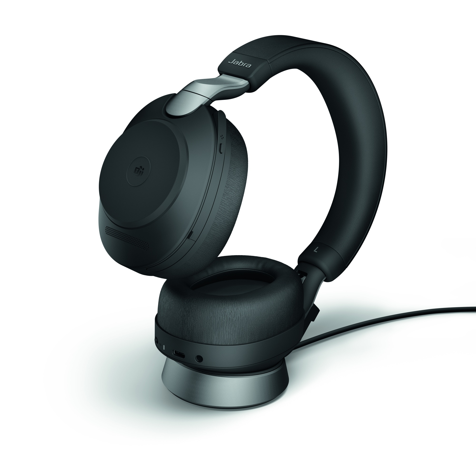 Jabra Evolve2 85 MS Stereo USB-C musta lataustelineellä varustettuna