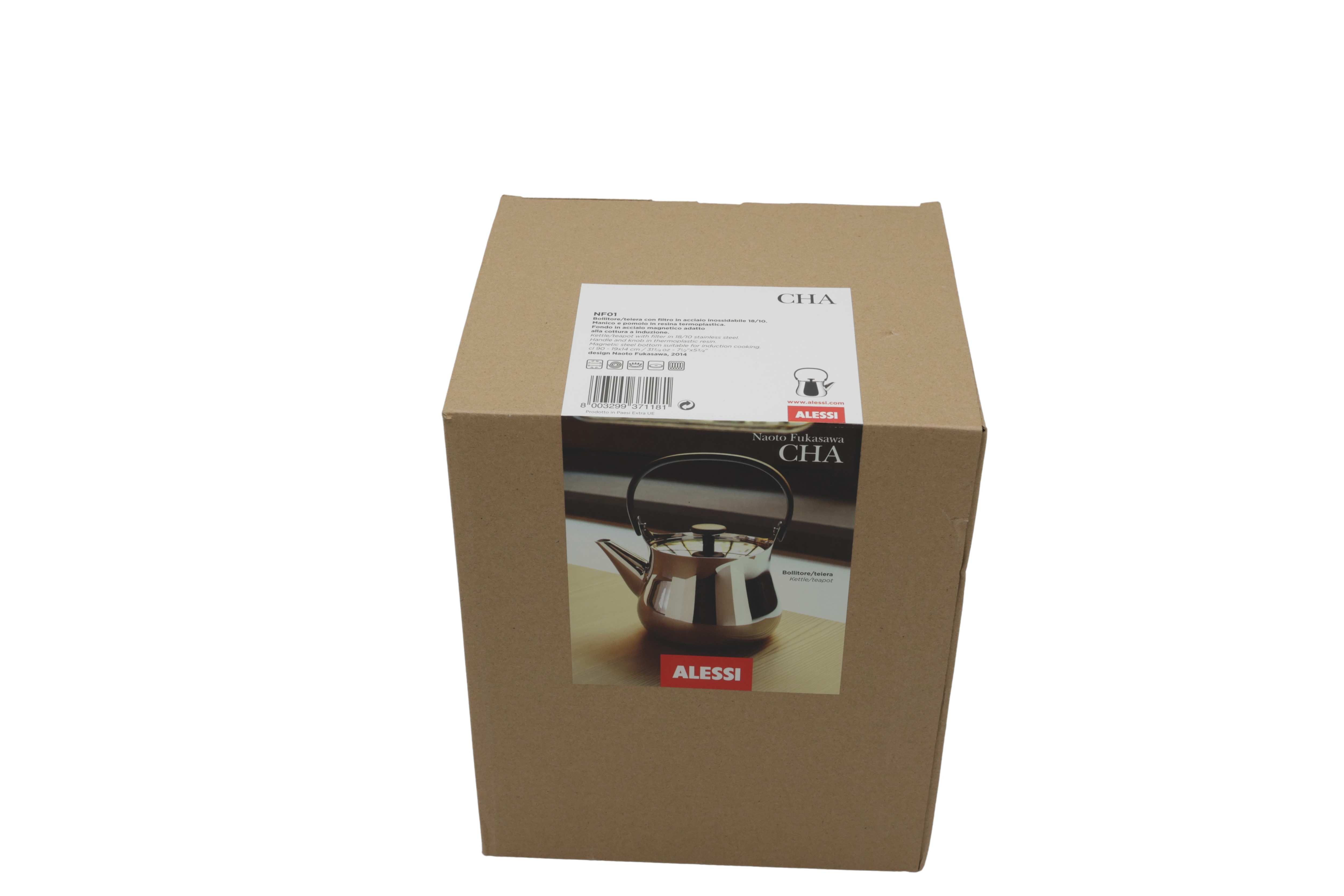 Alessi NF01 -teekannu, kiillotettu ruostumaton teräs