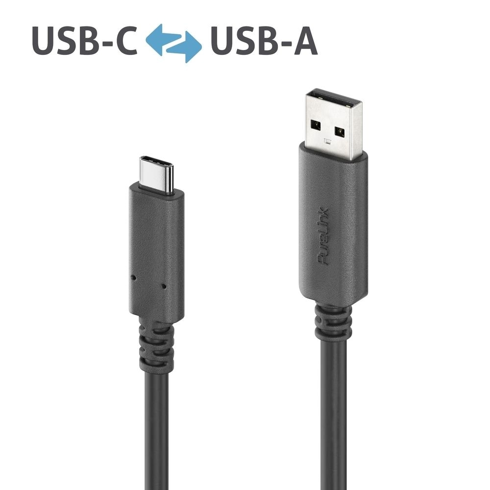 PureLink aktiivinen USB-C USB-A-kaapeli - PureInstall 5.0m