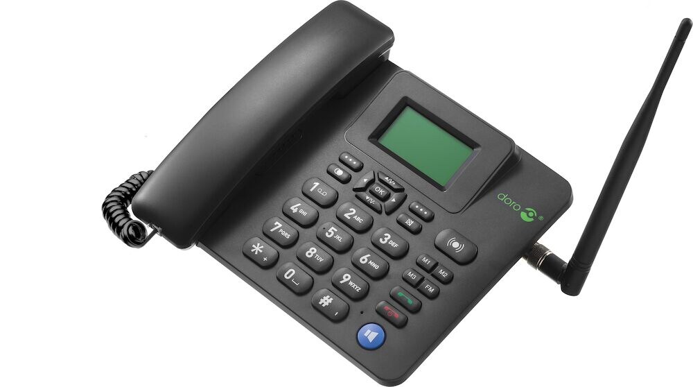 Doro 4100H, LTE/4G SIM pöytäpuhelin, musta