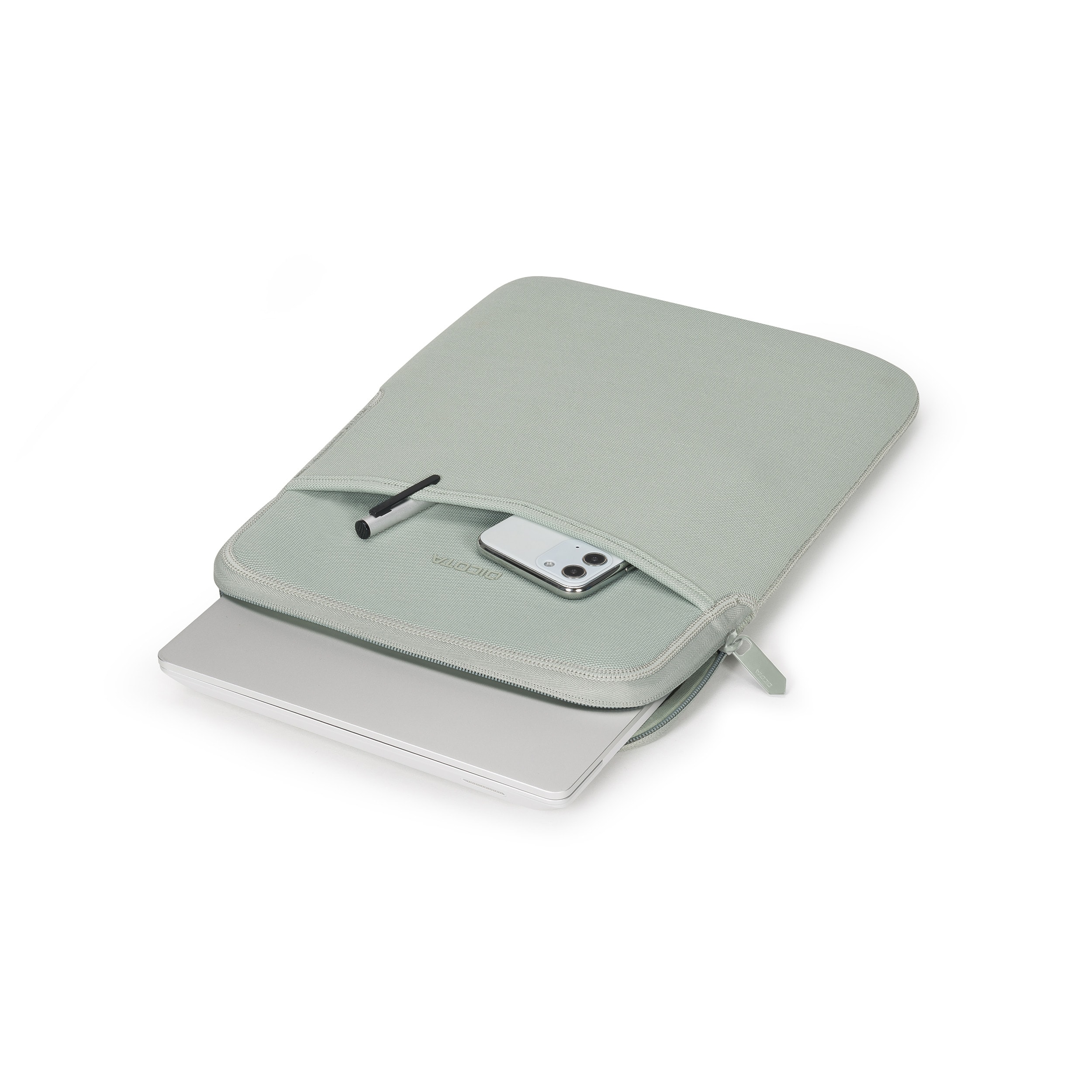 Dicota Sleeve Eco SLIM S -kotelo Microsoft Surface -laitteelle, hopea-sage
