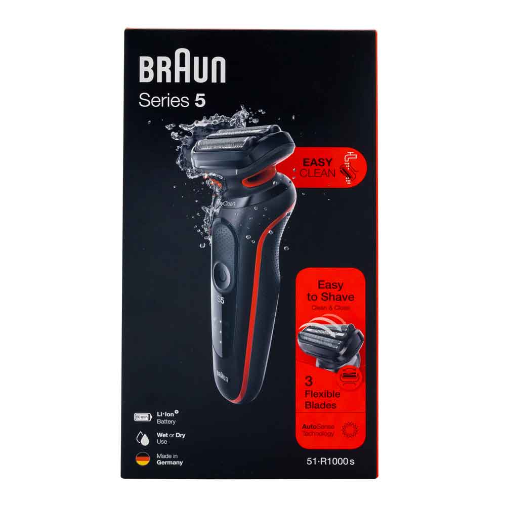 Braun 51-R1000s Sarja 5 partakone miehille, punainen