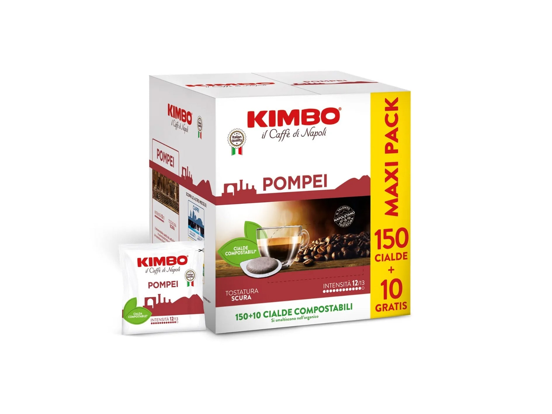 Kimbo POMPEI – 44 mm:n ESE-kapselit, 50 kpl, 7,3 g/kpl