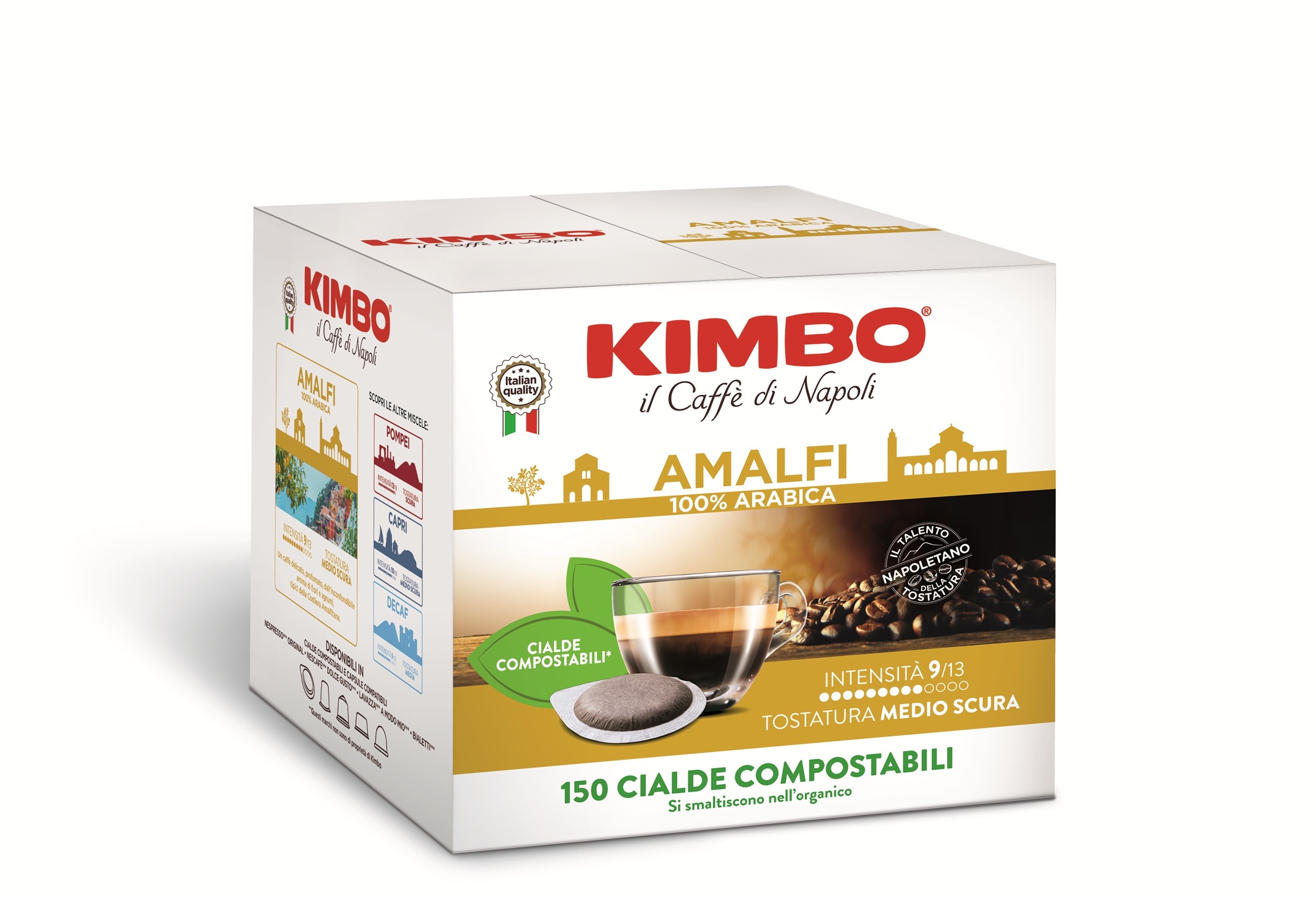 Kimbo AMALFI – 44 mm:n ESE-kapselit, 150 kpl, 7,3 g/kpl