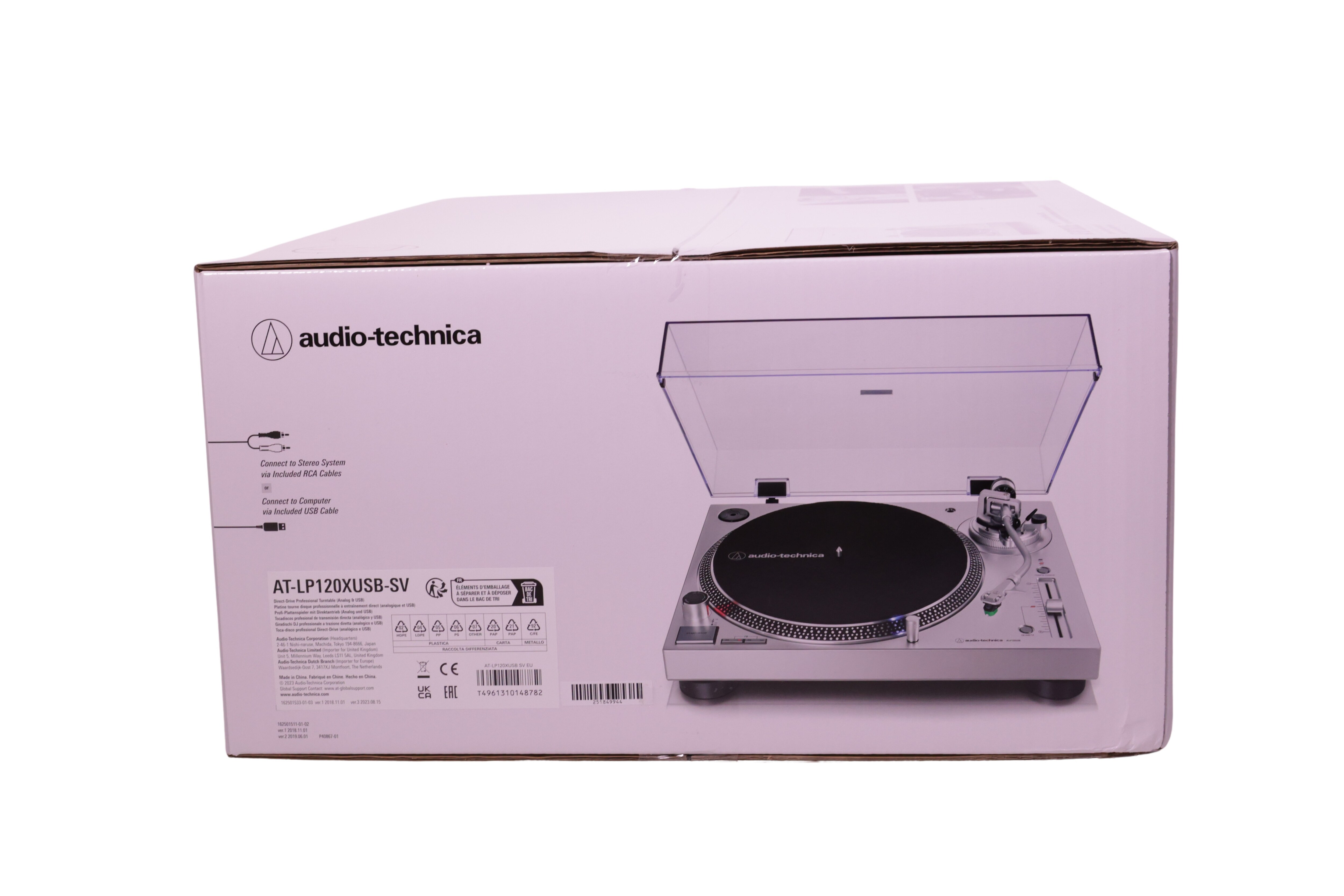 Audio-Technica AT-LP120X suoravetoinen levysoitin, hopea