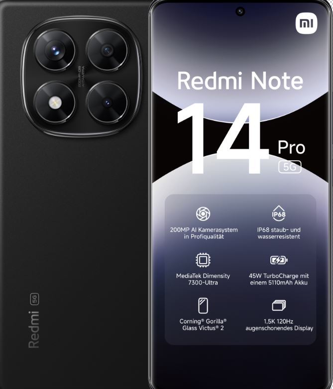 Xiaomi Redmi Note 14 Pro 5G 256GB musta