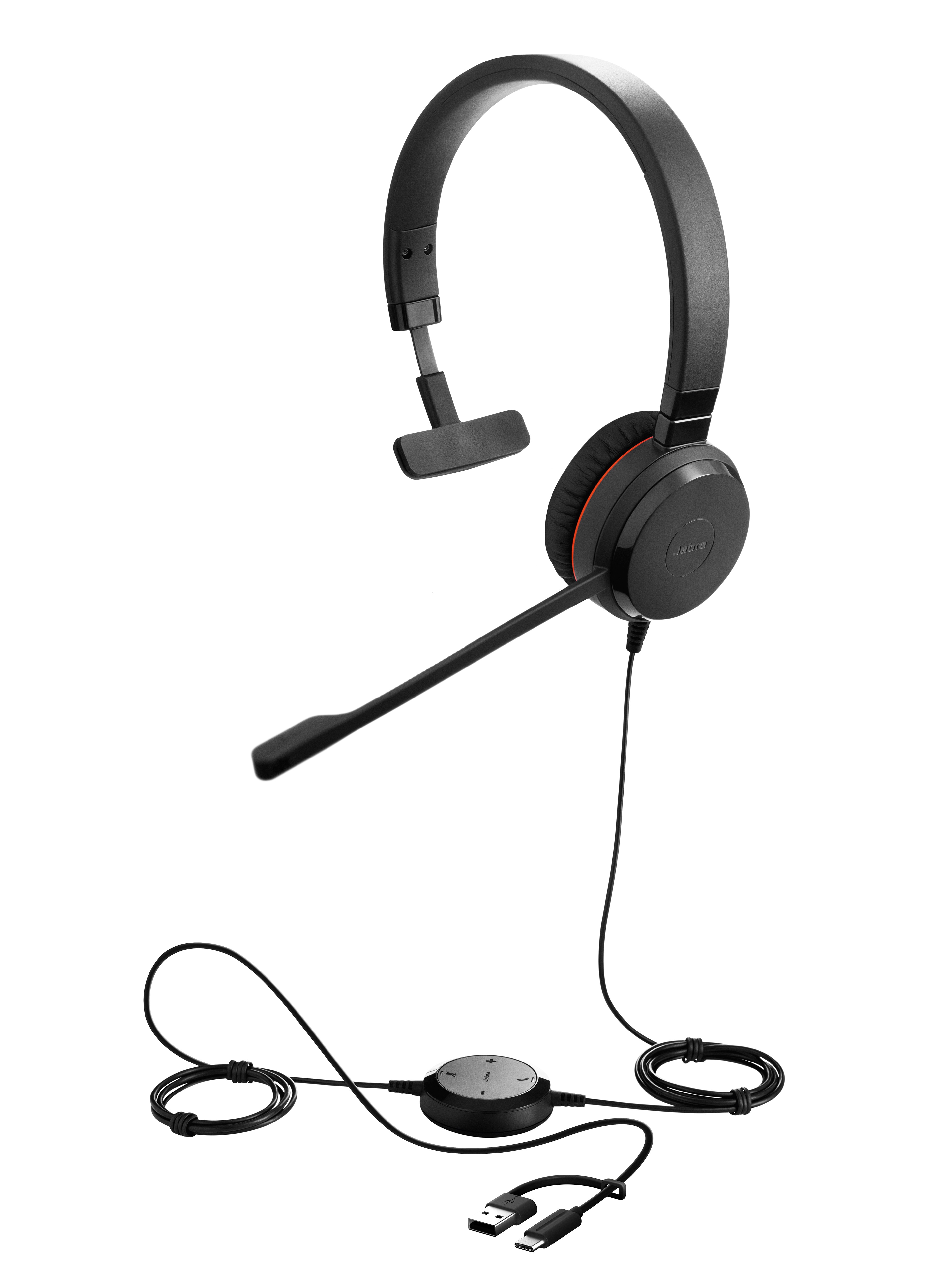 Jabra Evolve 30 II MS Mono USB C/A ja 3,5 mm:n liitin:n liitin